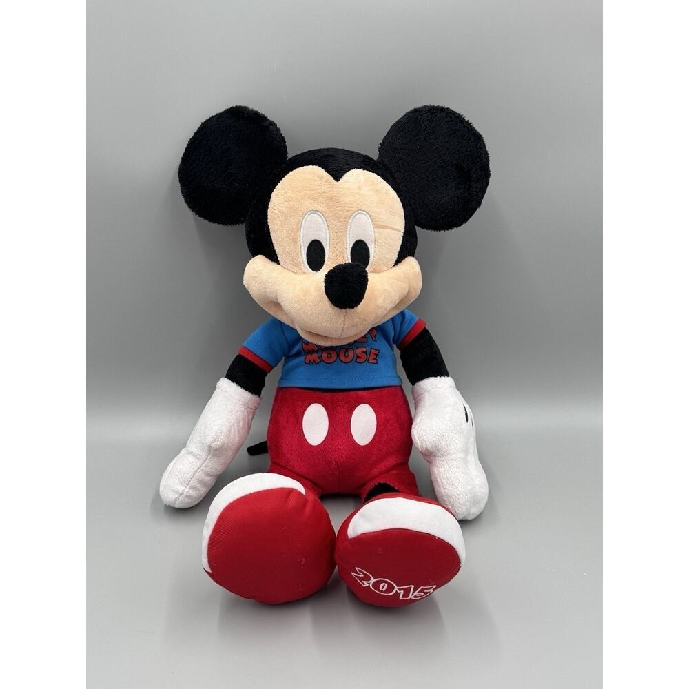 2015 Disney Mickey Mouse Just Play Plush Doll 21" Stuffed Animal Blue Red Outfit